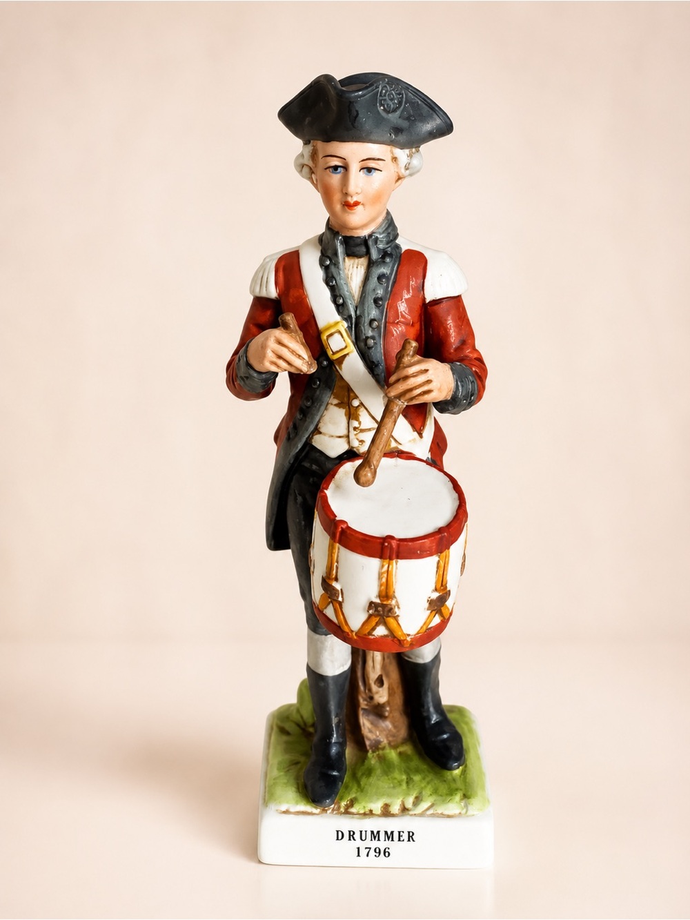 Vintage Lefton Porcelain Figurine Drummer 1796 Hand Painted Japan Military Decor